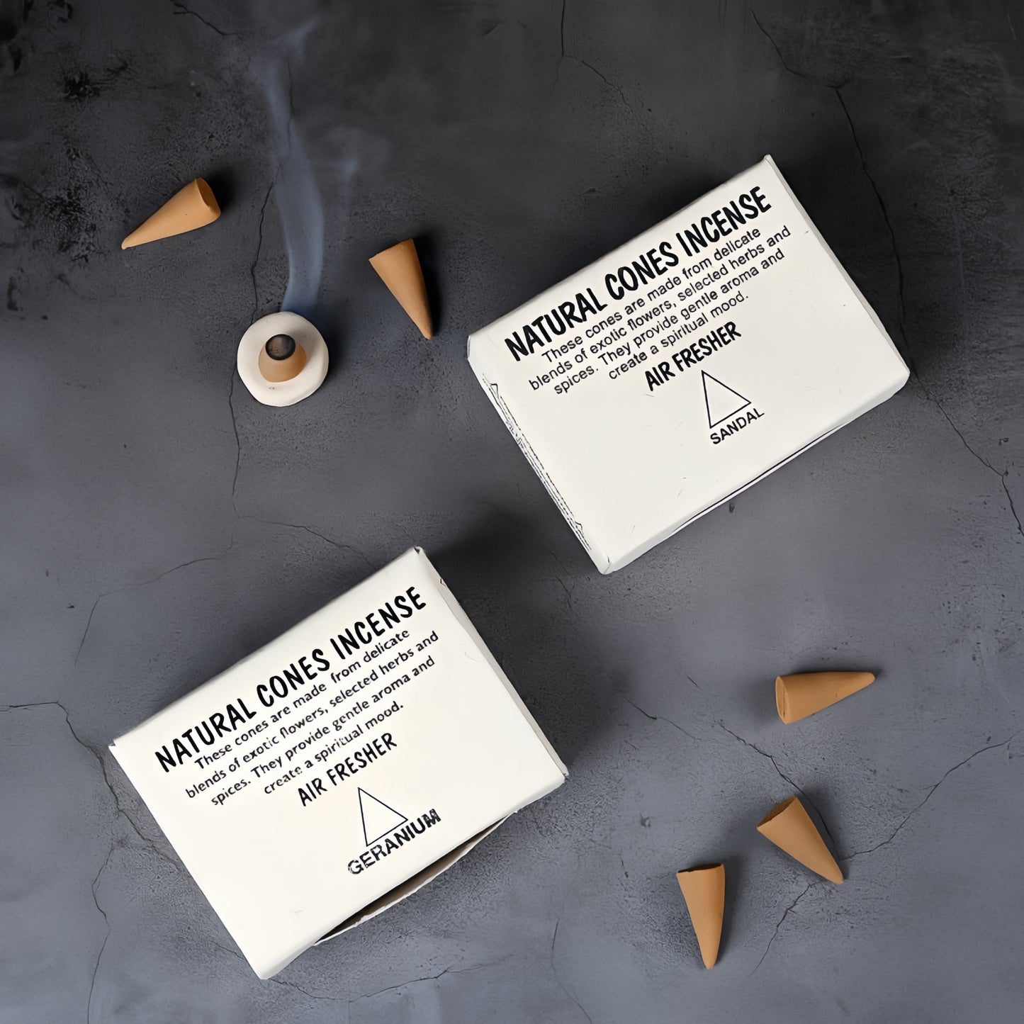 Fay Bless Handmade Cone Encens - Sandalwood, Amber & Agarwood | 2 packs du Népal