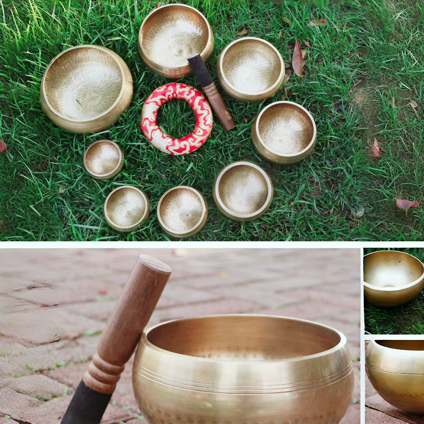 Fay Bless Tibetan Singing Bowl Set - Facile à jouer pour les débutants - Authentique Sound holistique de la pleine conscience artisanale