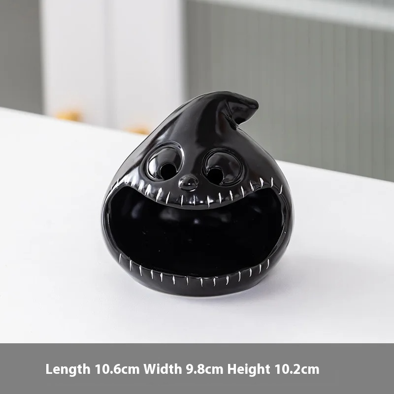 Halloween Ceramic Candle Holder Cute Ghost Pumpkin Candlestick Halloween Decoration 2025 Desk Ornament Day of The Dead Decor