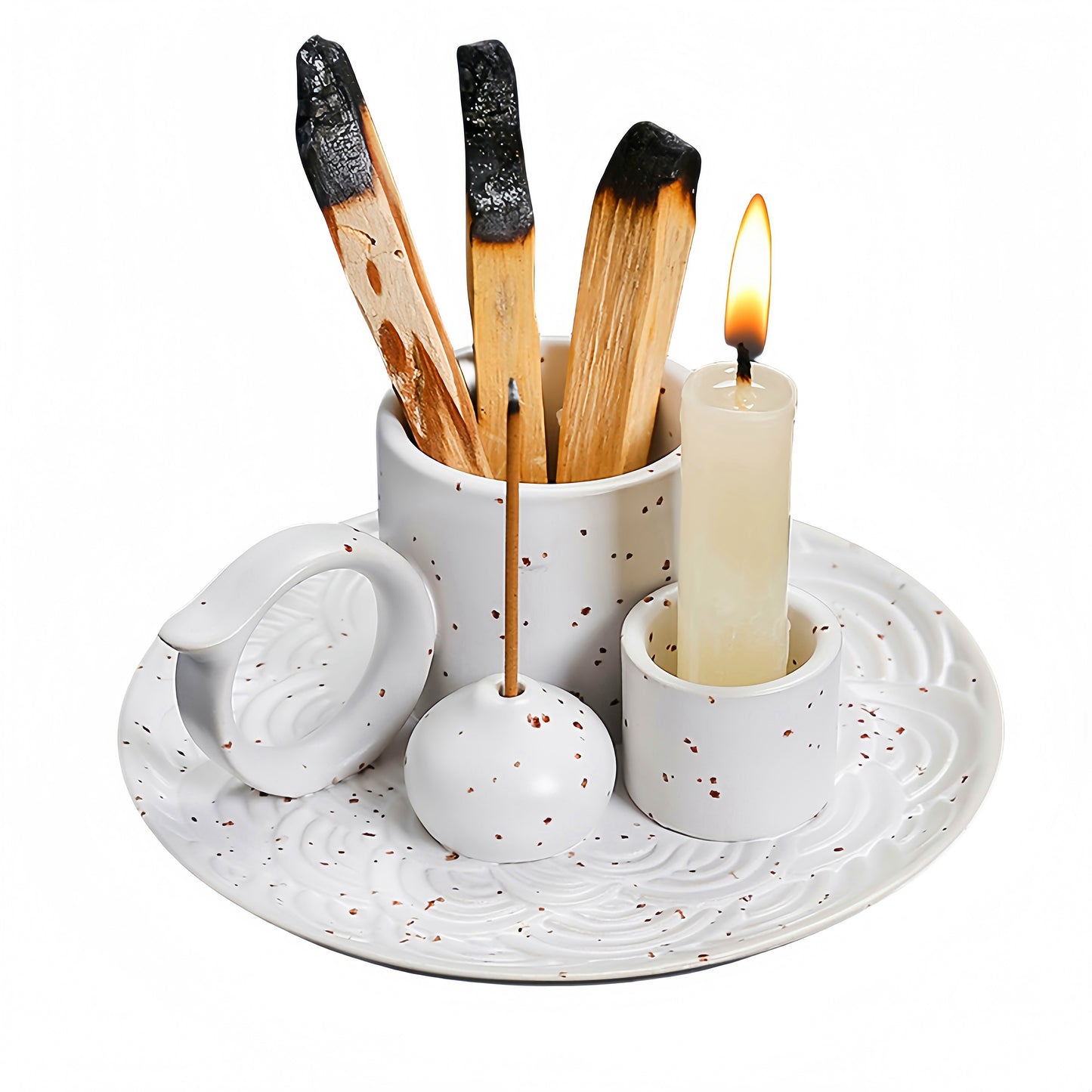 Handmade Ceramic Incense Holder – Multi-Use Tray for Palo Santo, Sticks, Cones – Heat-Resistant Aroma Dish for Home, Meditation, Yoga & Interior Decor – Ash Catcher Base