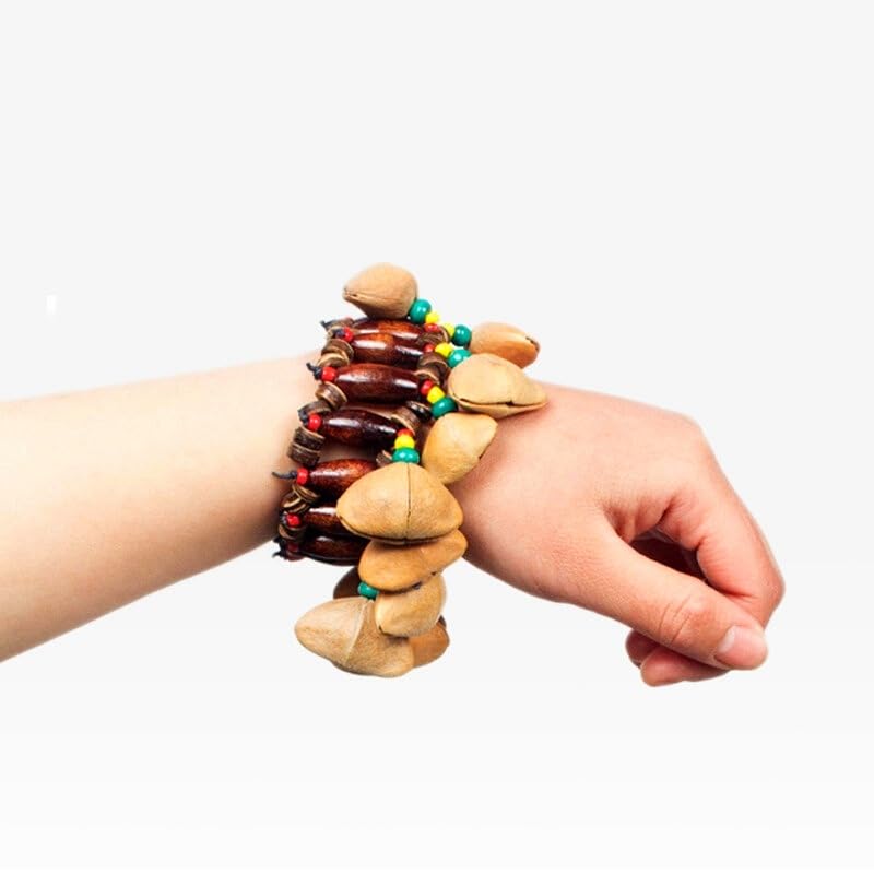 Fay segne Samen Shell Tanzarmbänder, Nussband -Handgelenk Shaker Glocken für Tanz, Yoga, Meditation, ASMR und Soundtherapie