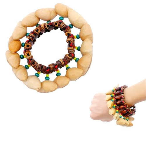 Fay Bless Seed Shell Dance Bracelets, Nut Band Wrist Shaker Bells for Dance, Yoga, Meditation, ASMR and Sound Therapy
