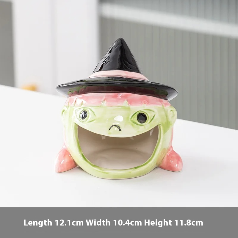 Halloween Ceramic Candle Holder Cute Ghost Pumpkin Candlestick Halloween Decoration 2025 Desk Ornament Day of The Dead Decor