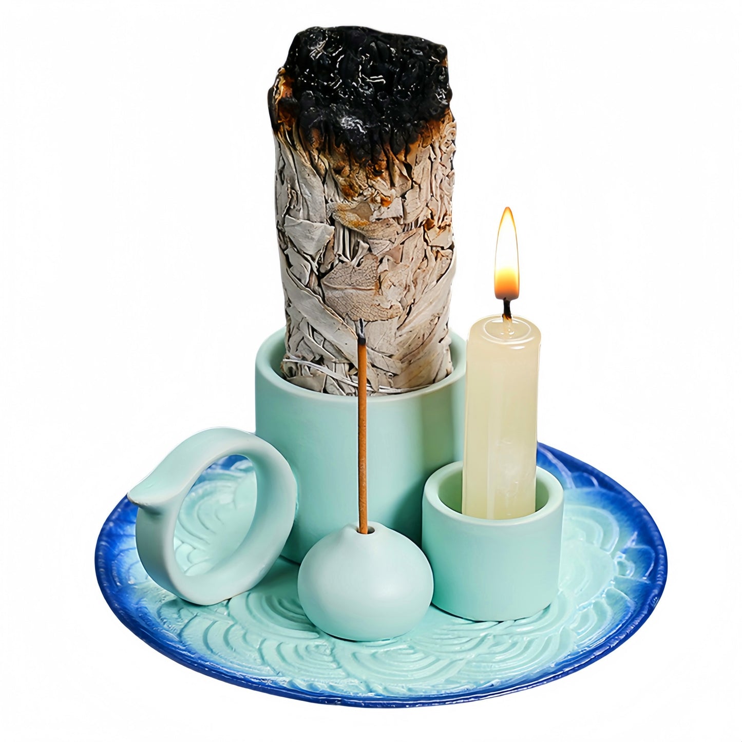 Handmade Ceramic Incense Holder – Multi-Use Tray for Palo Santo, Sticks, Cones – Heat-Resistant Aroma Dish for Home, Meditation, Yoga & Interior Decor – Ash Catcher Base