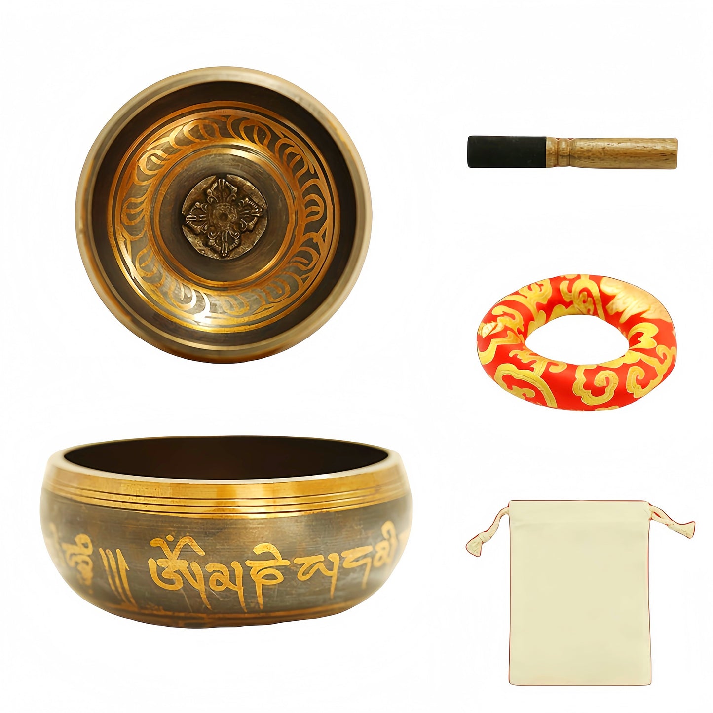 Fay Bless Tibetan Singing Bowl Set - Hand martelé Méditation Sound Bowl avec maillet, coussin et sac - pour le yoga, la pleine conscience