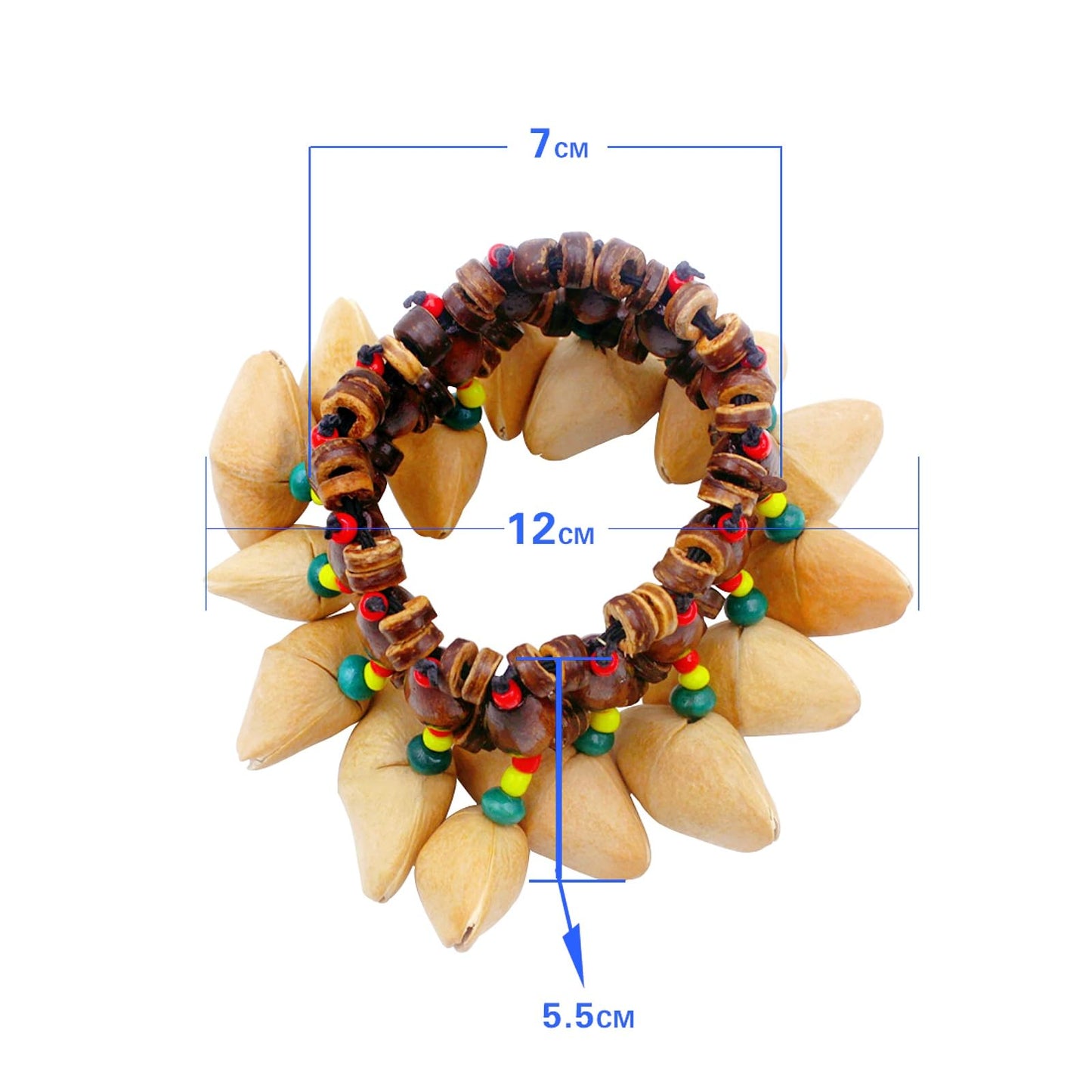 Fay Bless Seed Shell Dance Bracelets, Nut Band Wrist Shaker Bells for Dance, Yoga, Meditation, ASMR and Sound Therapy