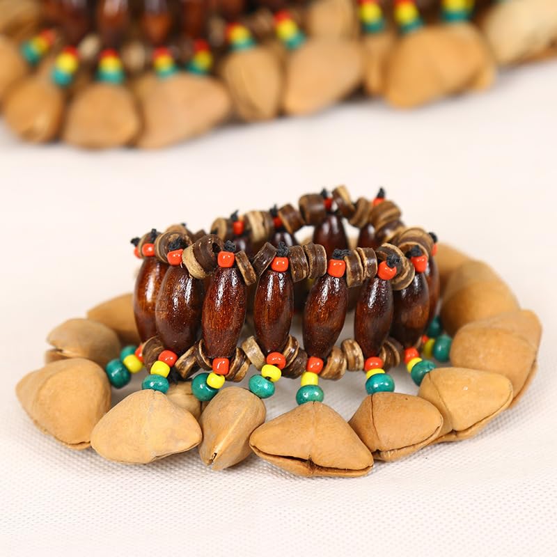 Fay Bless Seed Shell Dance Bracelets, Nut Band Wrist Shaker Bells for Dance, Yoga, Meditation, ASMR and Sound Therapy
