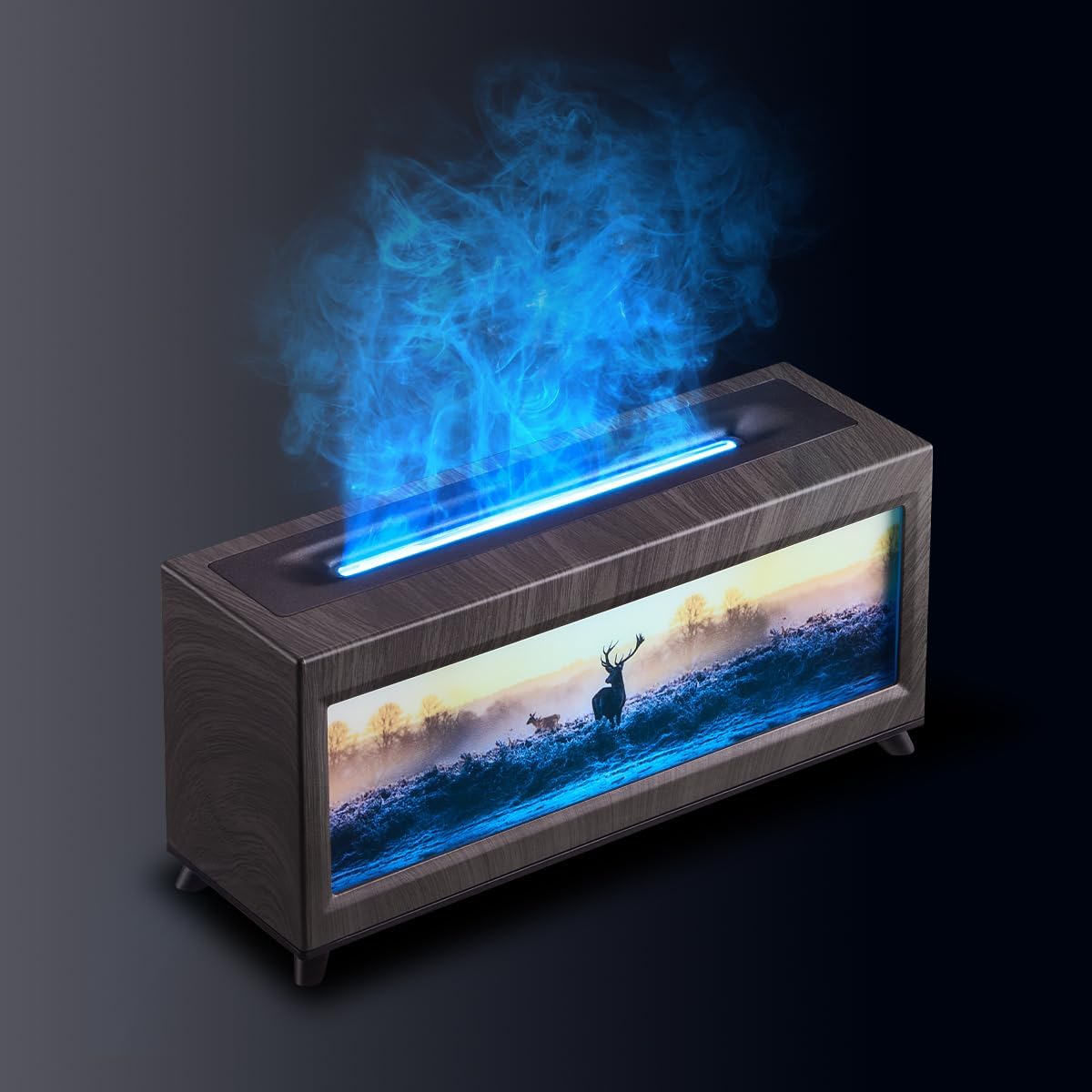 Essential Oil Diffuser,Aromatherapy Diffuser,220ml Ultrasonic Cool Mist Humidifier, Fireplace Colorful Flame Oil Diffusers for Home, Large Room, Office, Timer or Waterless Auto-Off. (White)