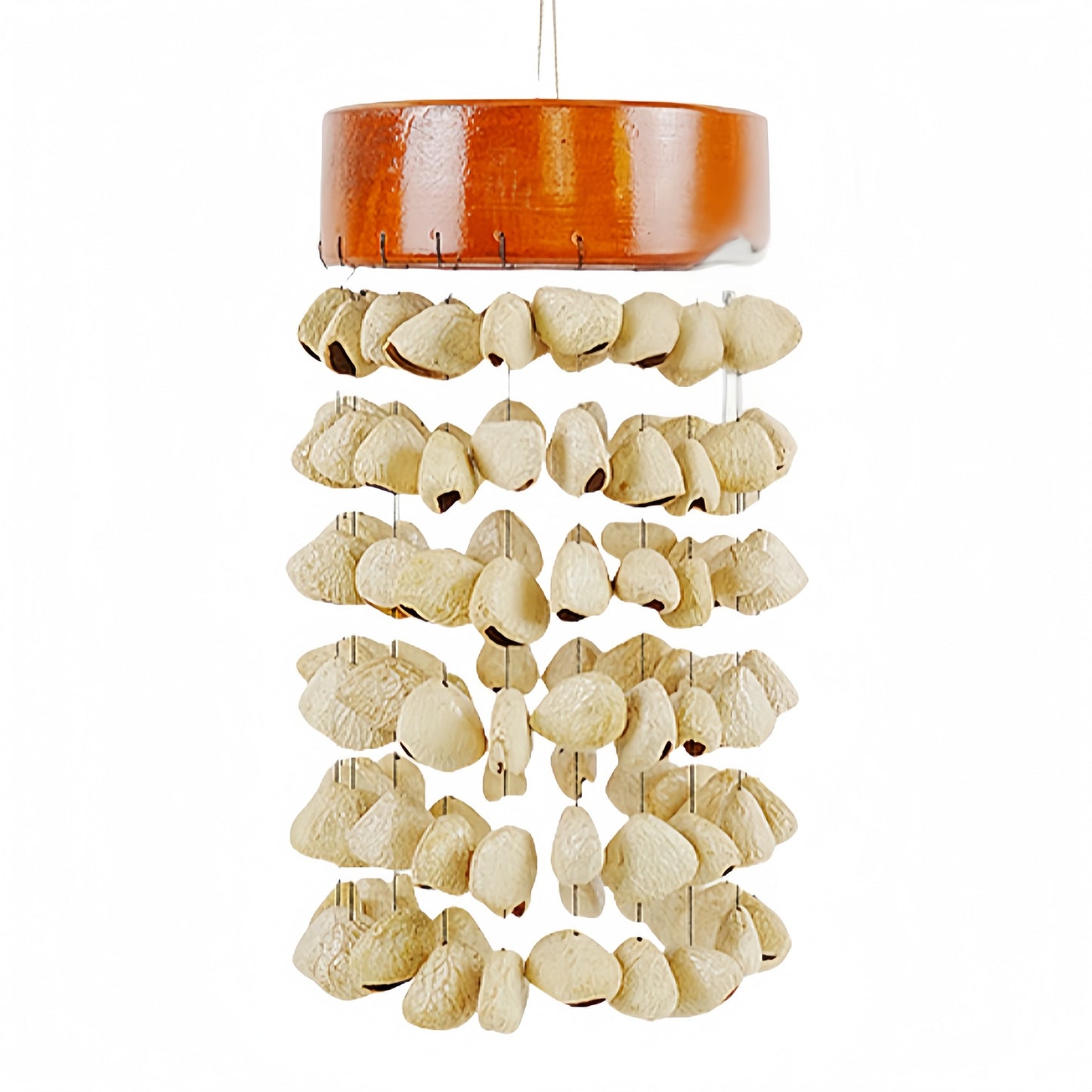 Fay Bless Handcrafted Fruit Shell Wind Chime – Natural Pine & Nut Shell Bell, Sound Healing & Mindful Home Decor for Meditation & Relaxation