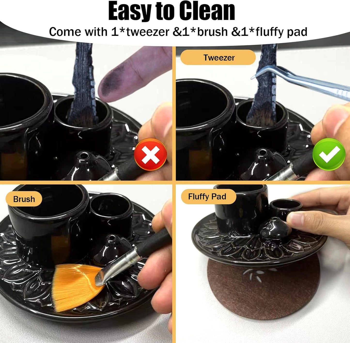 Palo Santo Holder – 4 in 1 Ceramic Incense & Candle Burner Ash Catcher Tray for Smudging, Meditation, Yoga, Relaxation – Heat Resistant, Easy to Clean