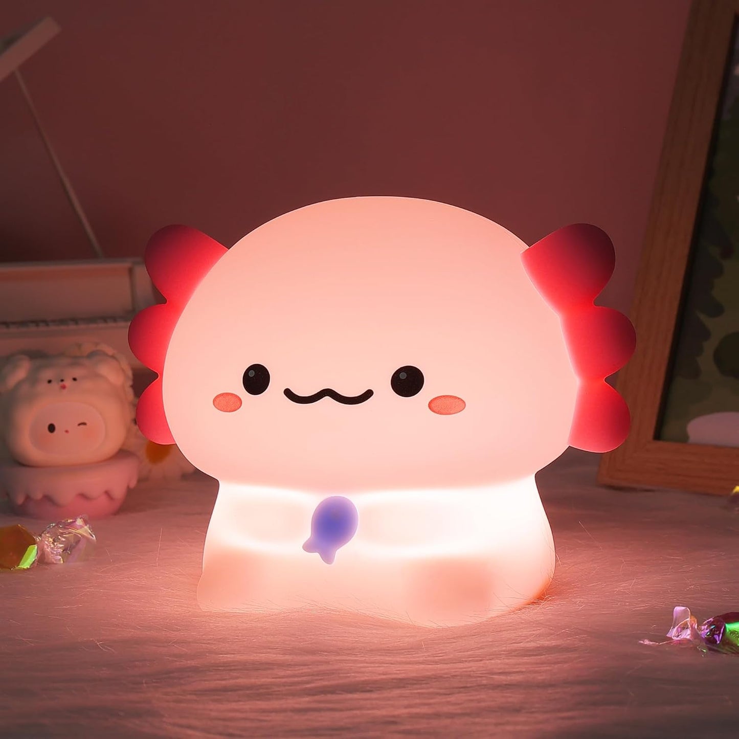 Fox Lamp,Cute Fox Night Light,Dimmable Silicone Animal Nursery Night