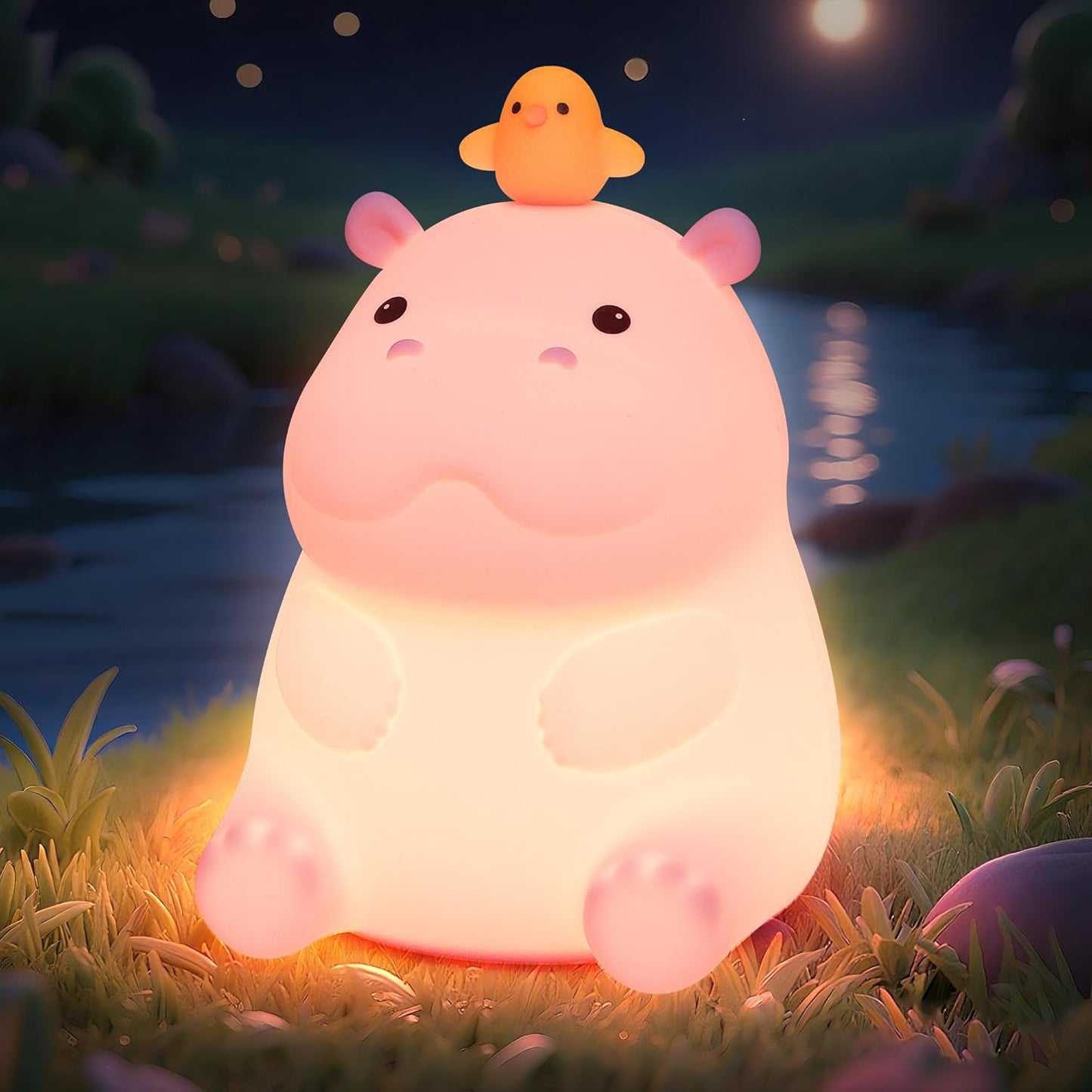 Fox Lamp,Cute Fox Night Light,Dimmable Silicone Animal Nursery Night