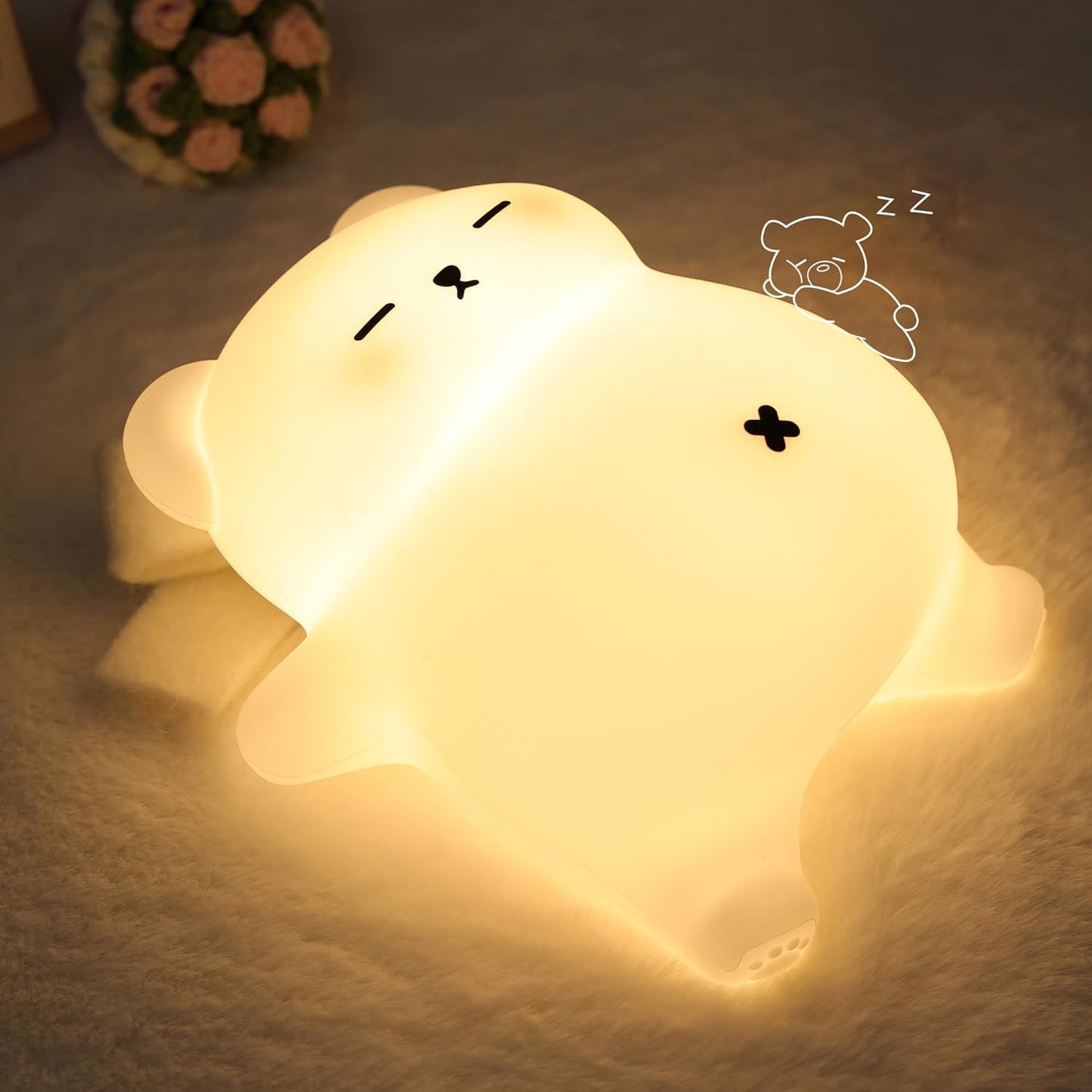 Fox Lamp,Cute Fox Night Light,Dimmable Silicone Animal Nursery Night