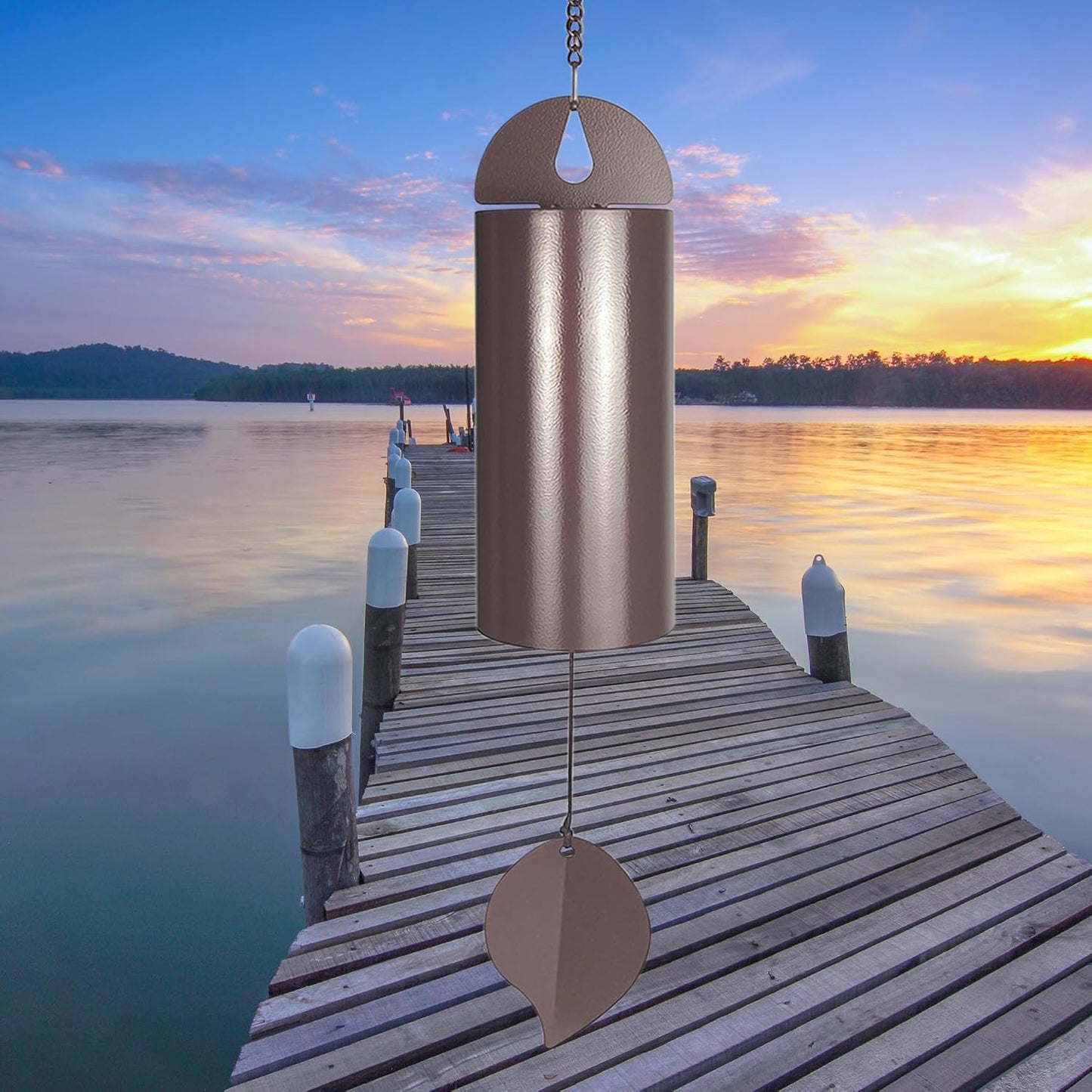 Unique Serenity Bell with Deep Resonance - Large Deep Tone Wind Chimes for Outside - Memorial Wind Chime for Outdoors - Amazing Grace Wind Bells with Mute Mode - Handcrafted Steel Wind Chimes - Black