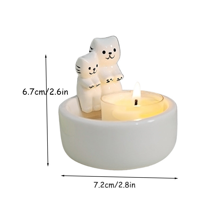 Cross-border ceramic ghost candle holder ins Amazon scented candle cute ghost Nordic style ornament Halloween gift
