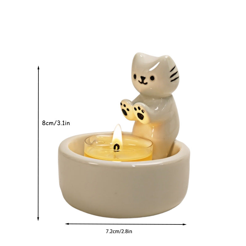 Cross-border ceramic ghost candle holder ins Amazon scented candle cute ghost Nordic style ornament Halloween gift