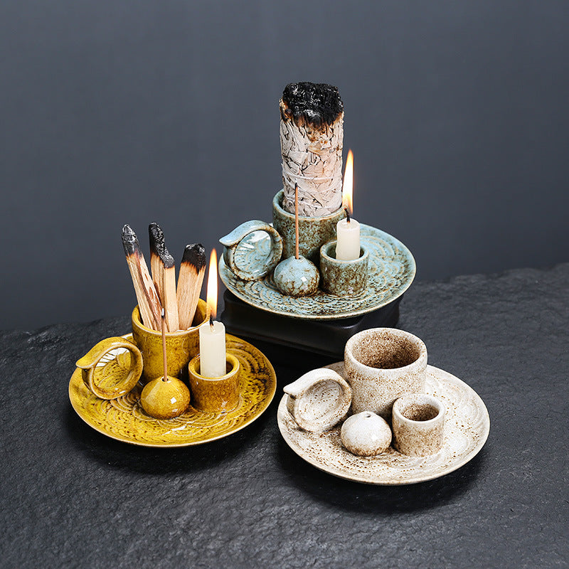 Handmade Ceramic Incense Holder – Multi-Use Tray for Palo Santo, Sticks, Cones – Heat-Resistant Aroma Dish for Home, Meditation, Yoga & Interior Decor – Ash Catcher Base