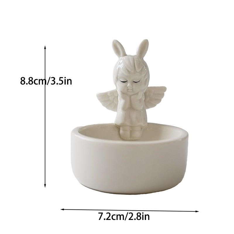 Cross-border ceramic ghost candle holder ins Amazon scented candle cute ghost Nordic style ornament Halloween gift