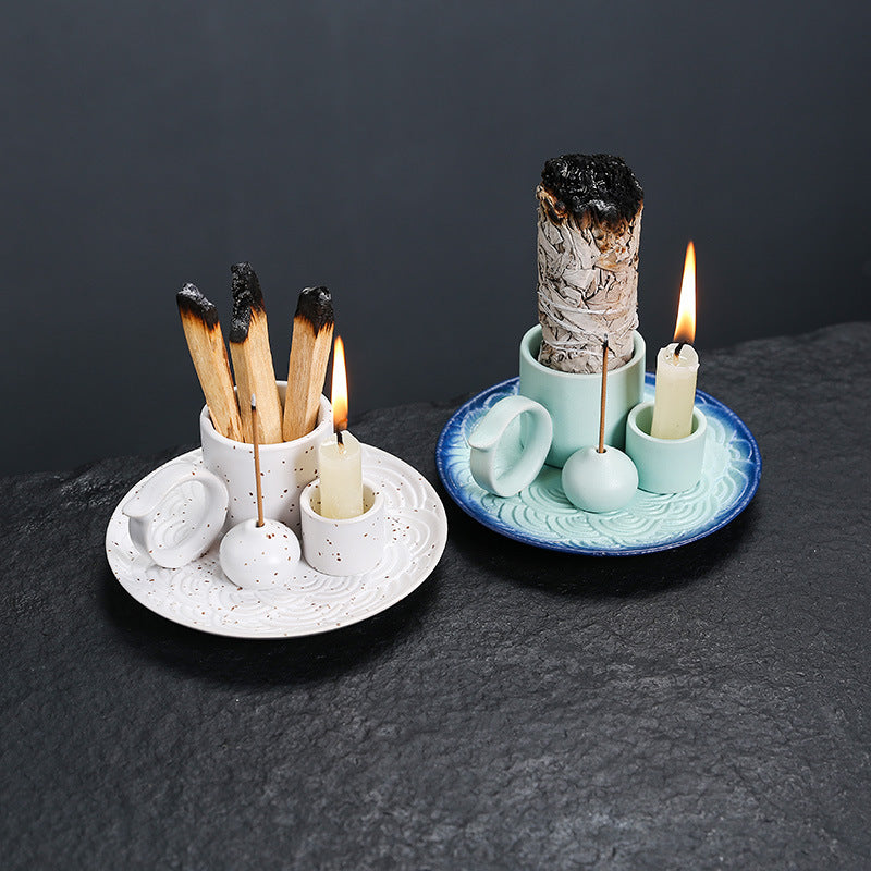 Handmade Ceramic Incense Holder – Multi-Use Tray for Palo Santo, Sticks, Cones – Heat-Resistant Aroma Dish for Home, Meditation, Yoga & Interior Decor – Ash Catcher Base