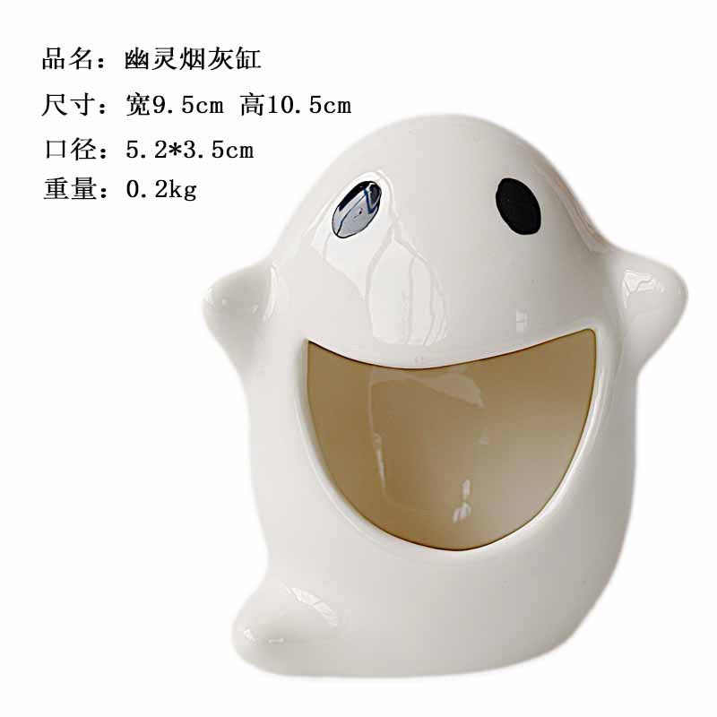 Cross-border ceramic ghost candle holder ins Amazon scented candle cute ghost Nordic style ornament Halloween gift