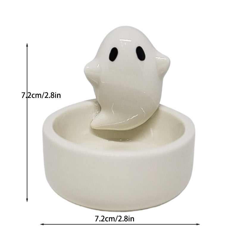 Cross-border ceramic ghost candle holder ins Amazon scented candle cute ghost Nordic style ornament Halloween gift