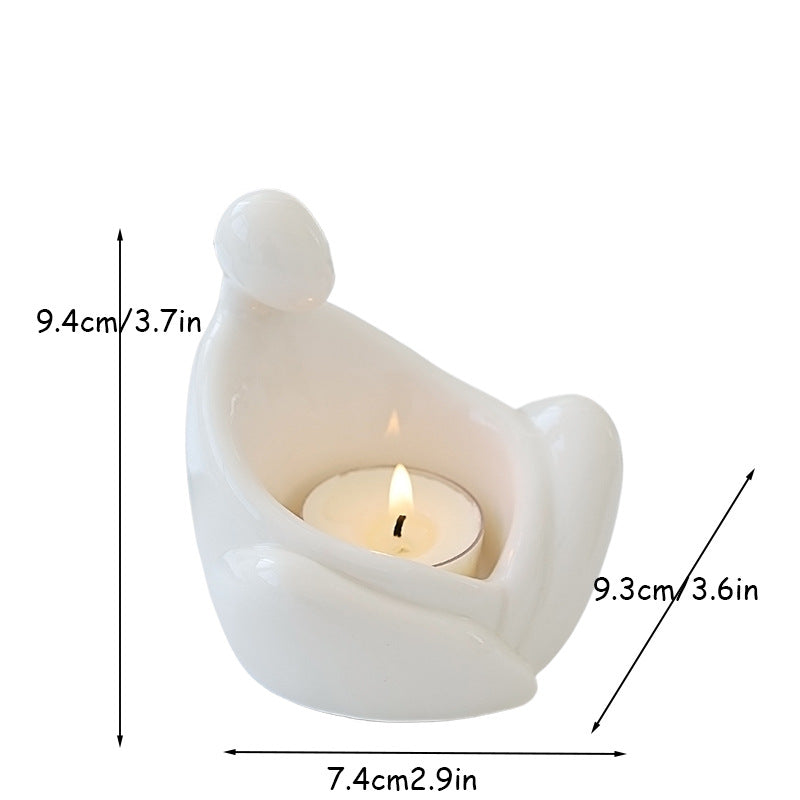 Cross-border ceramic ghost candle holder ins Amazon scented candle cute ghost Nordic style ornament Halloween gift