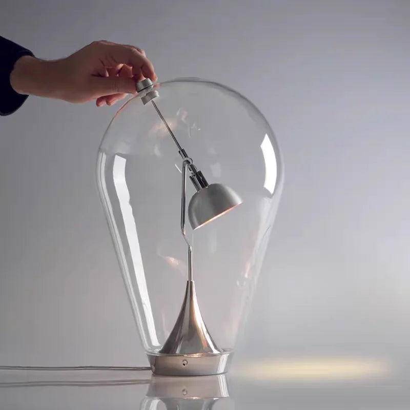 Nordic Modern Bedside Decorative Glass Table Lamp Simple and High-end Touch Switch Bedroom Desk Artistic and Creative LED Light