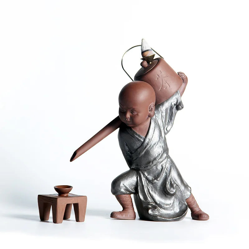 Big Size Kung Fu Monk Backflow Incense Burners Sandalwood Ceramics Incense Holder Household Living Room Decorations