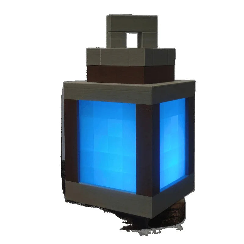 My World mc Color Changing Desk Lamp Glow Lantern Night Light Pixel Torch Lamp Game Accessories Bedroom Atmosphere Light