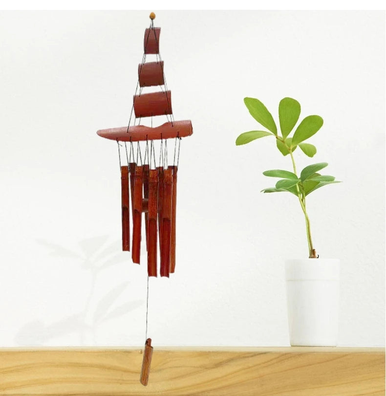 Creative Outdoor Bamboo Style Chimes Yard Antique Tubes Bells Gifts Store Garden Windchime Wall Hanging Ornament Home DecorLA523