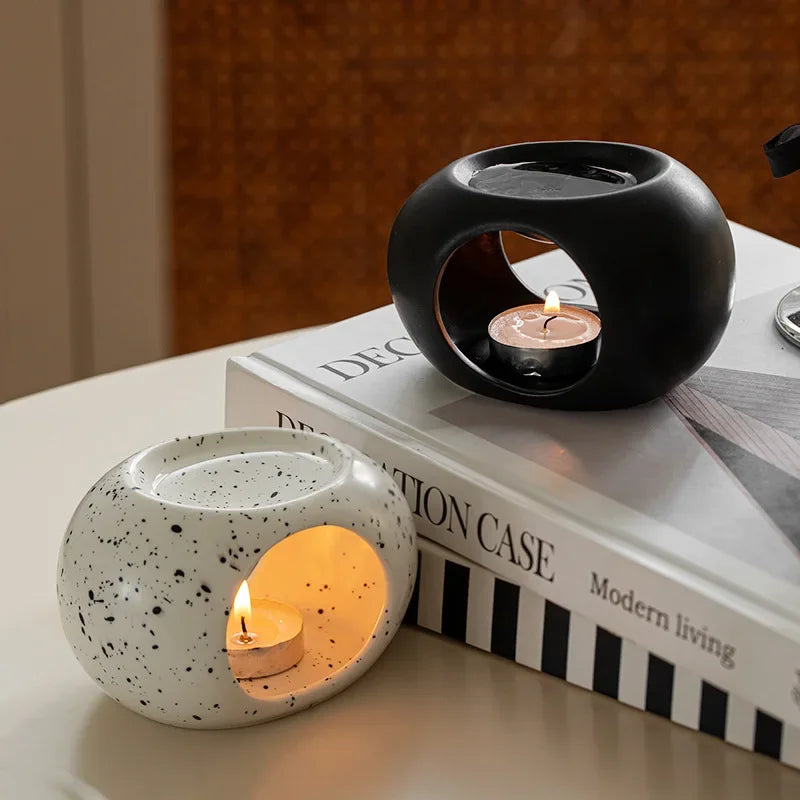 Black Reed diffuser Essential Oil Incense Burner Candle heating holders Household Spa Salon Liqulid Aromatherapy Furnace