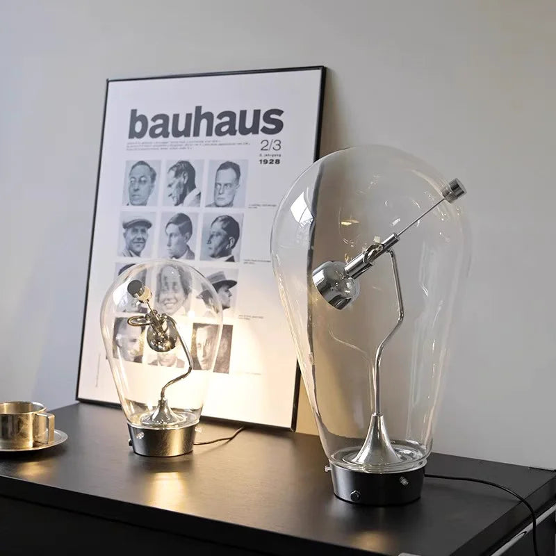 Nordic Modern Bedside Decorative Glass Table Lamp Simple and High-end Touch Switch Bedroom Desk Artistic and Creative LED Light