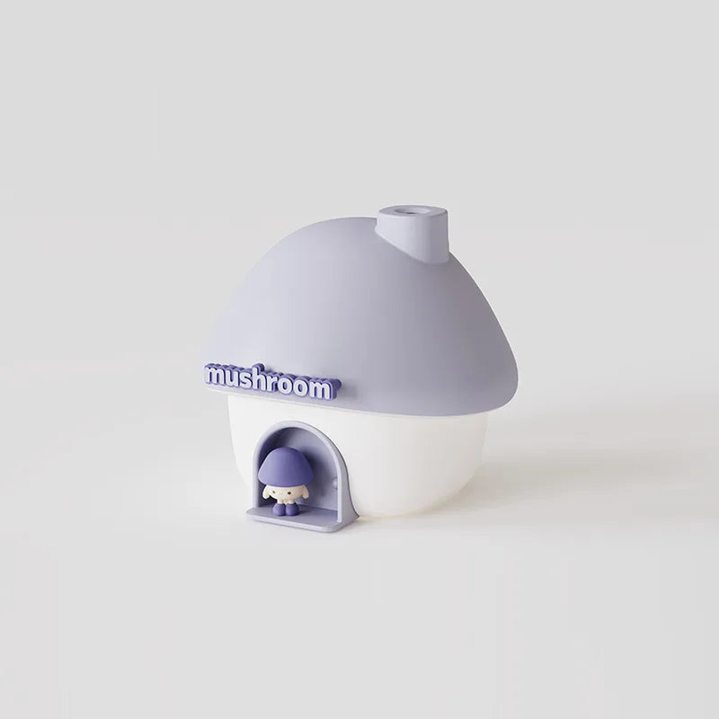 Ultrasonic USB Rechargeable Mini Air Humidifier 300ml Portable Mushroom Wireless Air Humidifiers With Sunset Night Lamp For Home