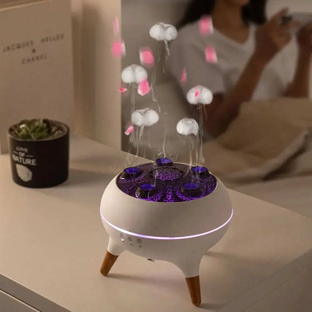 250ml Air Humidifier Dynamic Volcanic Essential Oil Diffuser Remote Control Bedroom Humidifier With 7 Colorful Night Lights