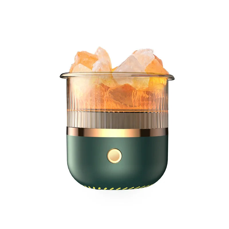 USB Aroma Diffuser with Crystal Stones – 160ML Ultrasonic Essential Oil Mist Maker with 7 LED Lights & Auto Shut-Off
