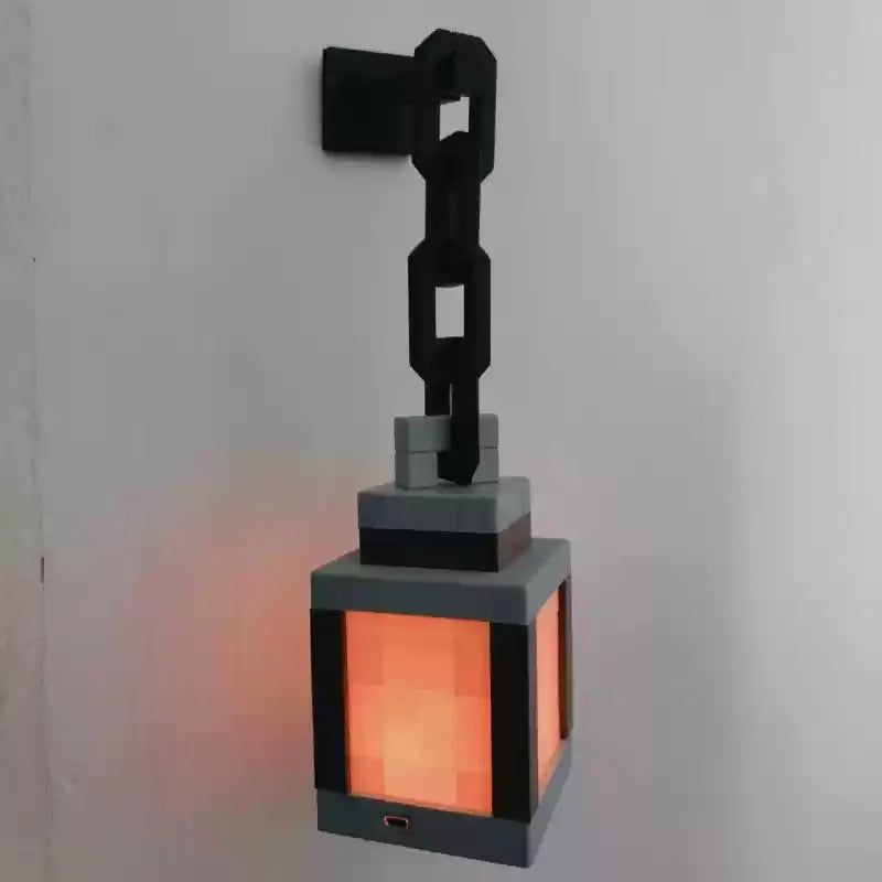 My World mc Color Changing Desk Lamp Glow Lantern Night Light Pixel Torch Lamp Game Accessories Bedroom Atmosphere Light