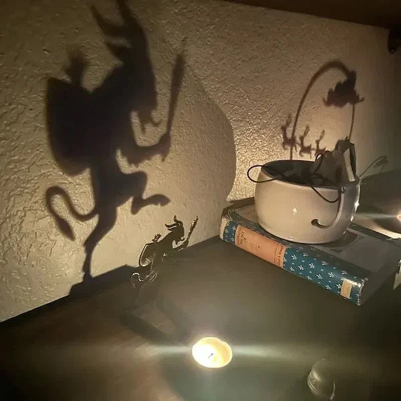 Headless Horseman Shadow Caster Novelty Terror Candle Holder Shadow Projectors Indoor Halloween Decoration