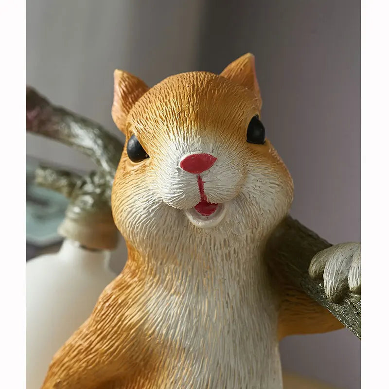 Cartoon Resin Squirrel Bedside Decorative Ambient Light Nordic Designer Children's Living Room Cute Desk Lamp