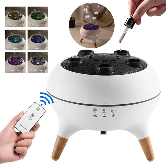 250ml Air Humidifier Dynamic Volcanic Essential Oil Diffuser Remote Control Bedroom Humidifier With 7 Colorful Night Lights