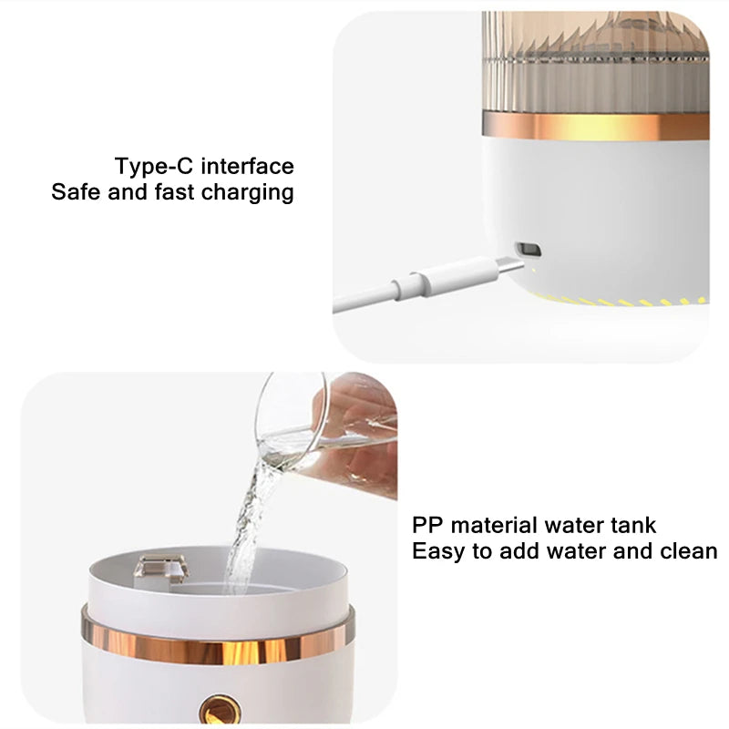 USB Aroma Diffuser with Crystal Stones – 160ML Ultrasonic Essential Oil Mist Maker with 7 LED Lights & Auto Shut-Off