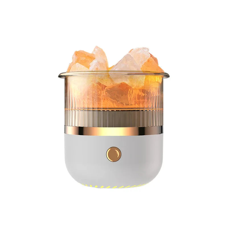 USB Aroma Diffuser with Crystal Stones – 160ML Ultrasonic Essential Oil Mist Maker with 7 LED Lights & Auto Shut-Off