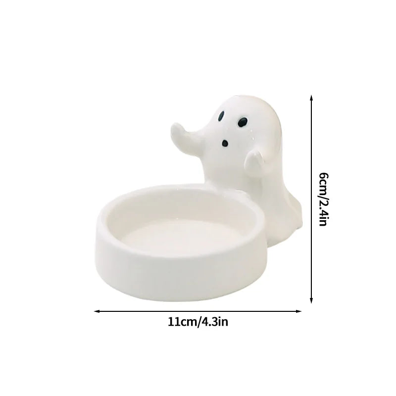 2026 Halloween Ghost Candle Holder Cartoon Ceramic Candlestick Holder for Home Party Decoration Festival Scented Candle Ornament