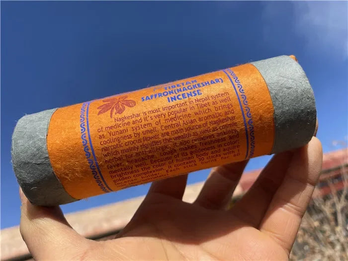 Fay Bless Nepal Short Tube Tibetan Weihrauch - 30 Sticks mit Halter | Natürliches, lang anhaltendes Aroma für Meditation und Entspannung