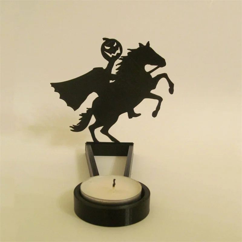 Headless Horseman Shadow Caster Novelty Terror Candle Holder Shadow Projectors Indoor Halloween Decoration
