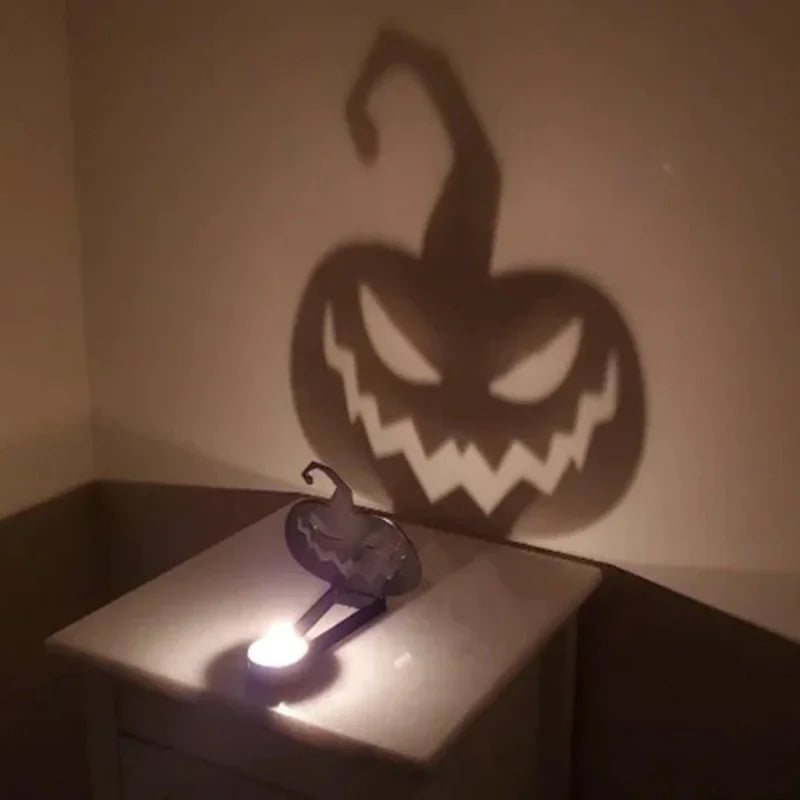 Headless Horseman Shadow Caster Novelty Terror Candle Holder Shadow Projectors Indoor Halloween Decoration