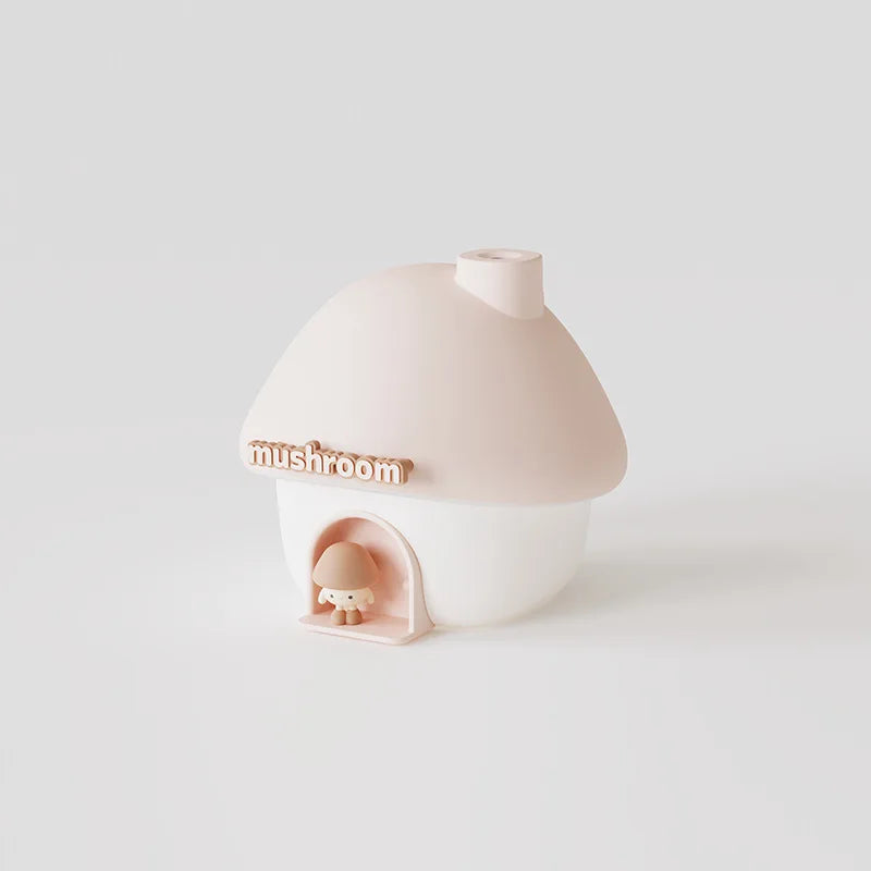 Ultrasonic USB Rechargeable Mini Air Humidifier 300ml Portable Mushroom Wireless Air Humidifiers With Sunset Night Lamp For Home