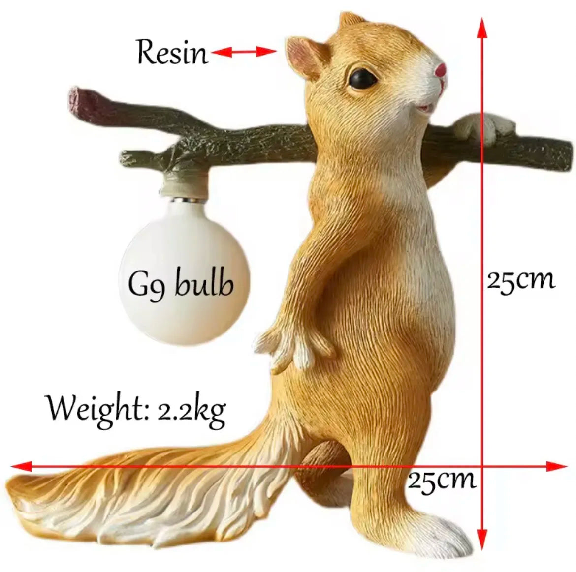 Cartoon Resin Squirrel Bedside Decorative Ambient Light Nordic Designer Children's Living Room Cute Desk Lamp