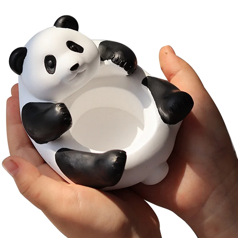 Tea Light Candle Holder, Adorable Panda Candle Holder Ring Holder Jewelry Tray Decorative Stand For Office Table Home 7X10cmab13