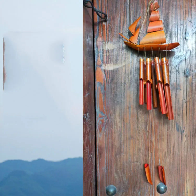 Creative Outdoor Bamboo Style Chimes Yard Antique Tubes Bells Gifts Store Garden Windchime Wall Hanging Ornament Home DecorLA523