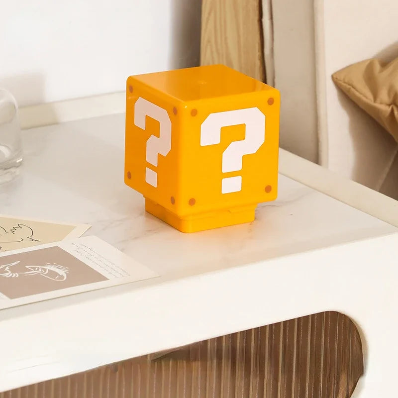 Super Mario Bros Block Creative Night Lamp Push Button Light Toys Game Peripheral Student Cute Bedroom Dormitory Decoration Lamp